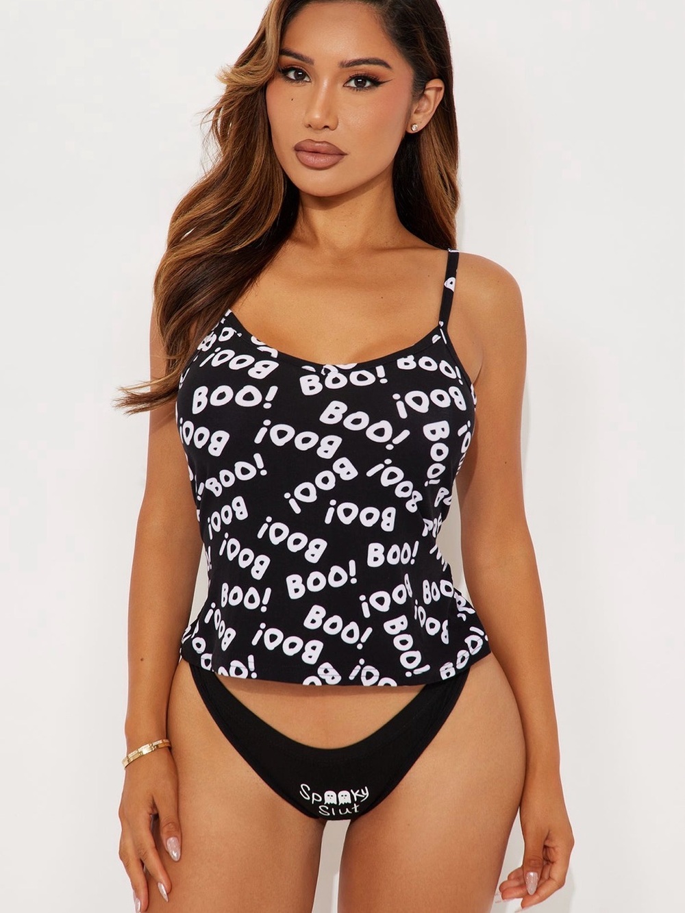 Fashion Nova Fun Halloween BOO Cami And Thong Set NWT👻